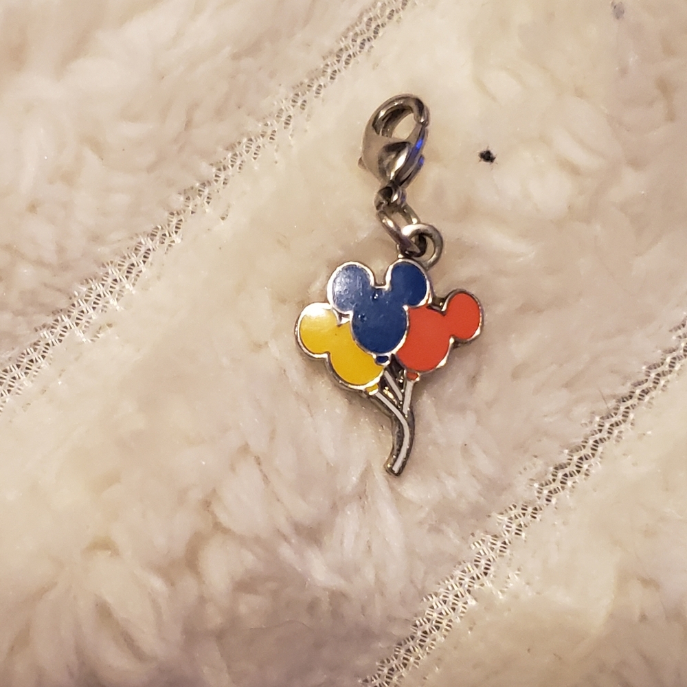 2/$39 Disney Vintage Genuine Silver Orange Mickey Mouse Balloon Charm Deadstock - Picture 2 of 7